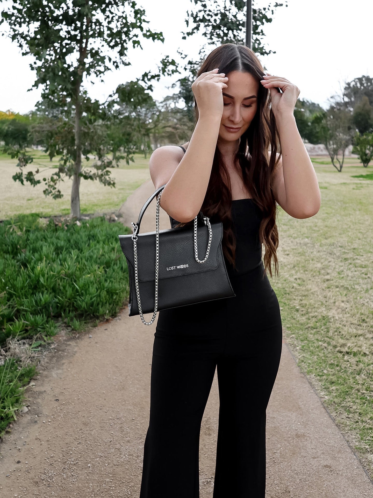 Ivy Top Handle Bag - Black MIRUM® & Silver Hardware