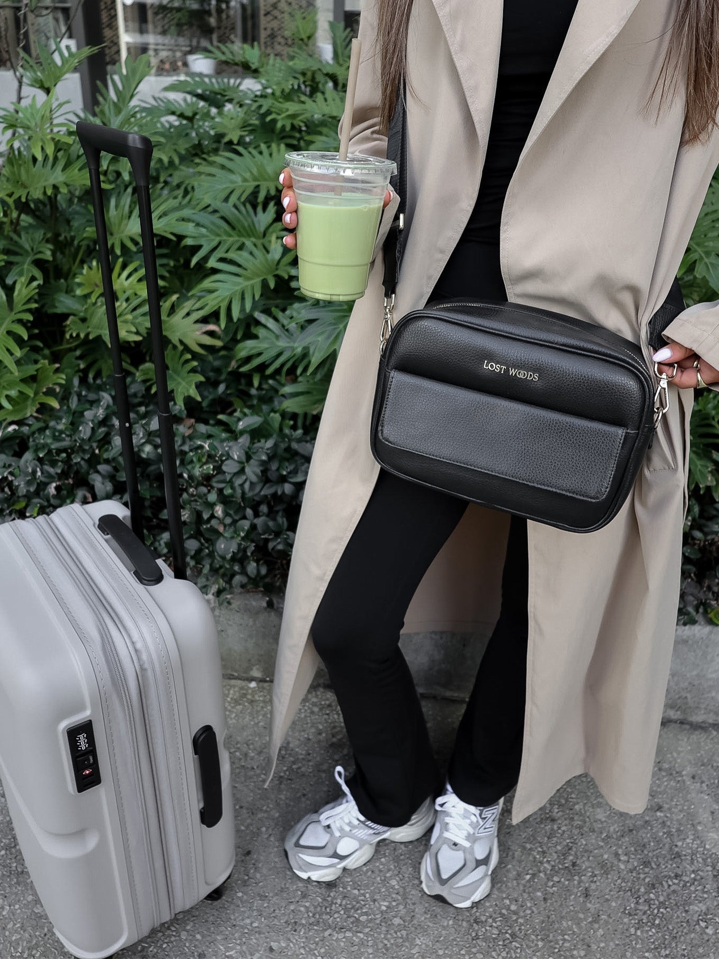 Aspen Large Crossbody Bag in Black & Silver
