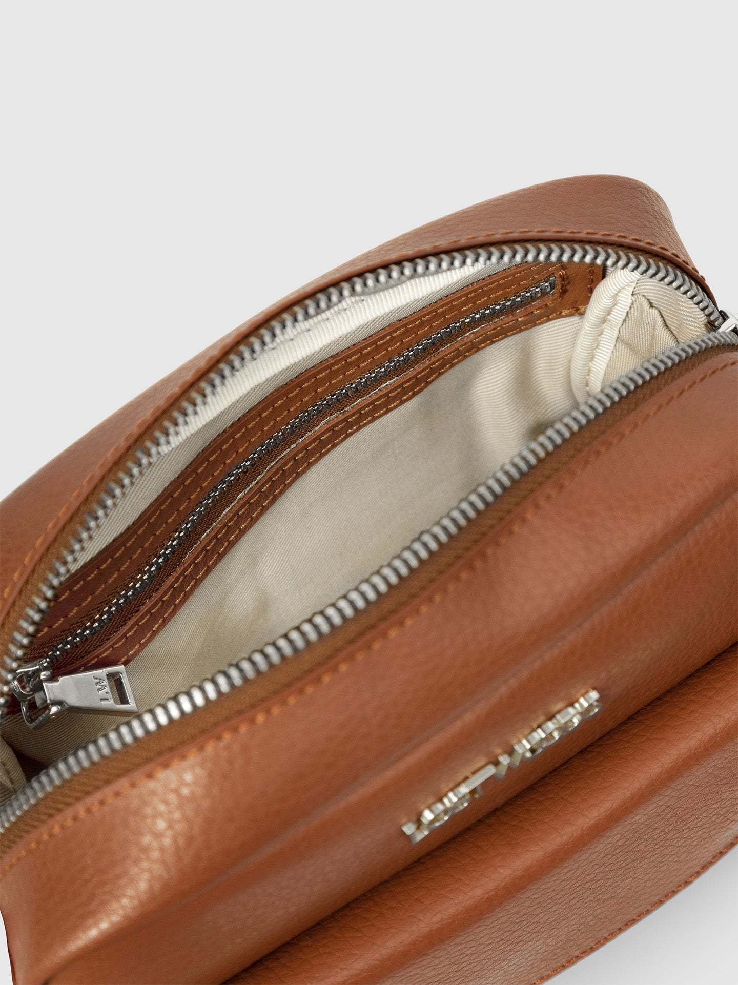 Aster Crossbody Bag in Tan & Silver