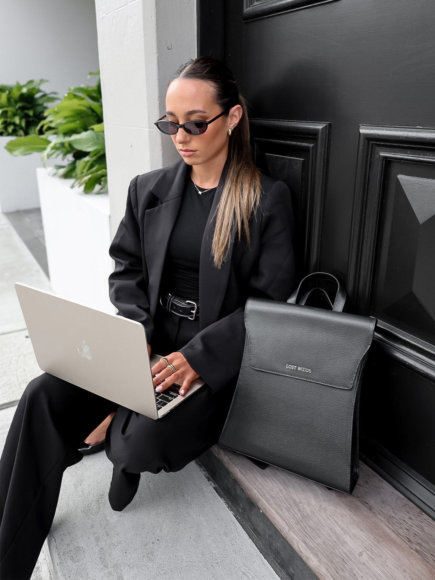 Birch Backpack - Black MIRUM® & Silver Hardware