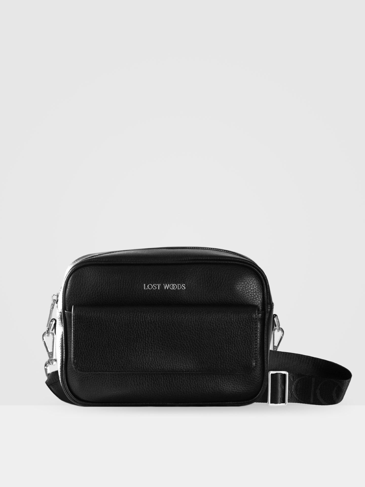 Aspen Large Crossbody Bag in Black & Silver