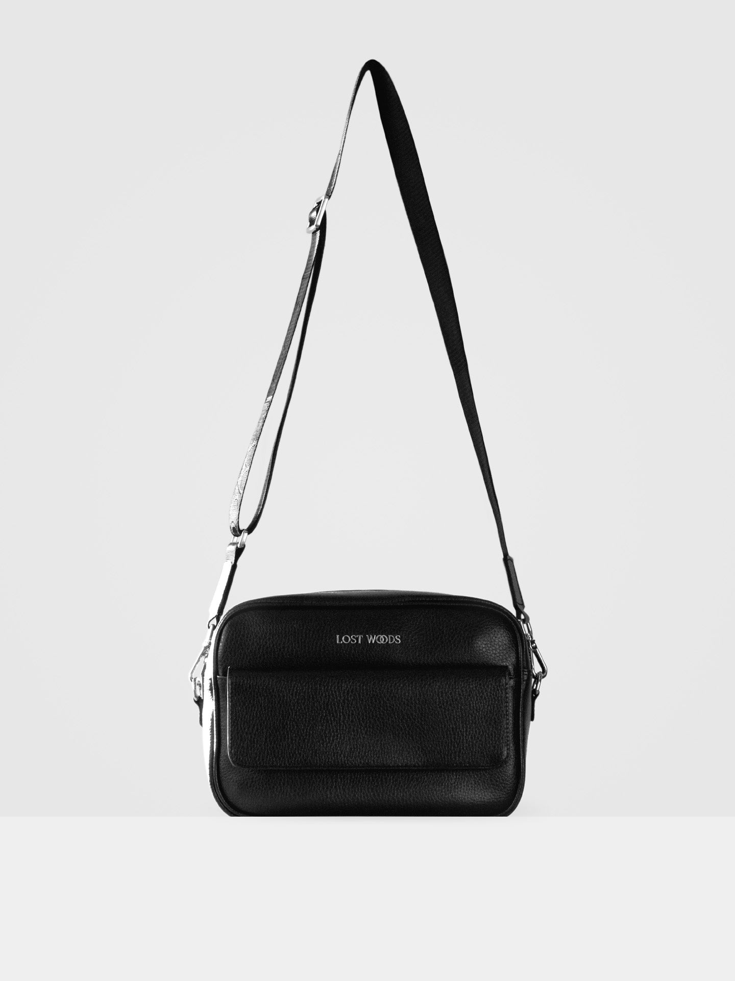 Aspen Large Crossbody Bag in Black & Silver