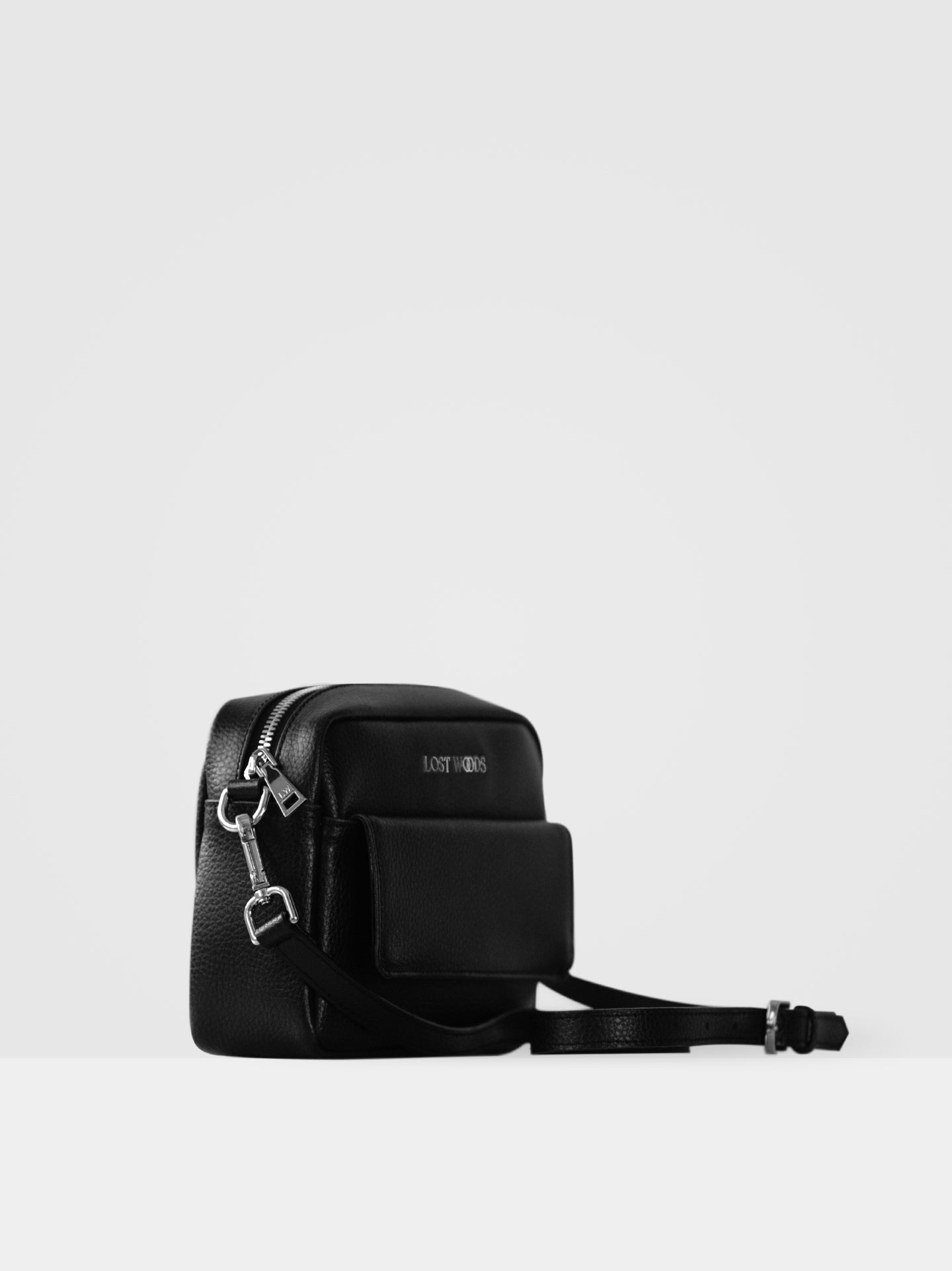 Aster Crossbody Bag in Black & Silver