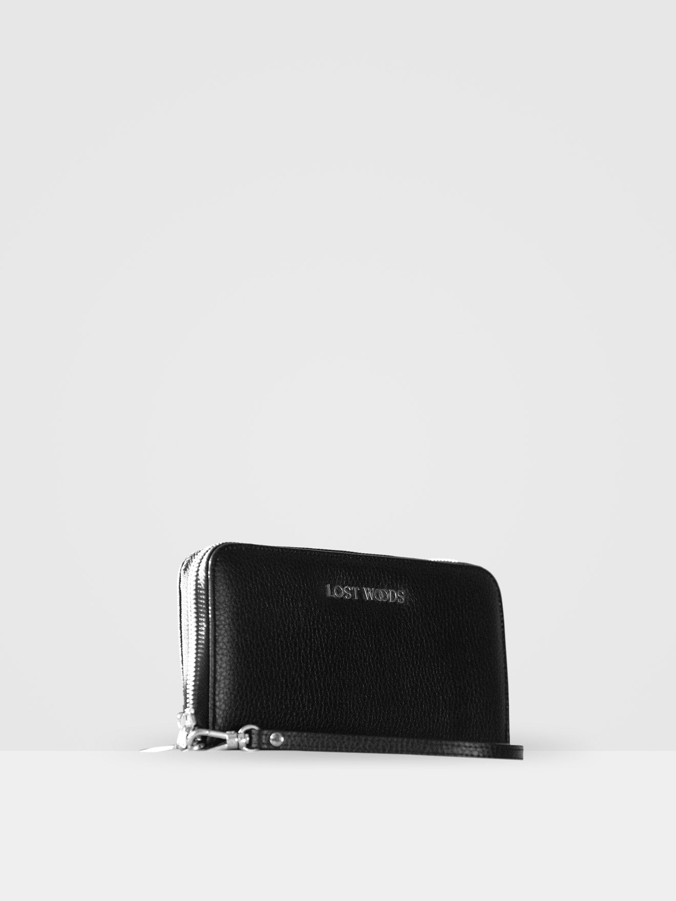 Clementine Wallet - Black MIRUM® & Silver Hardware