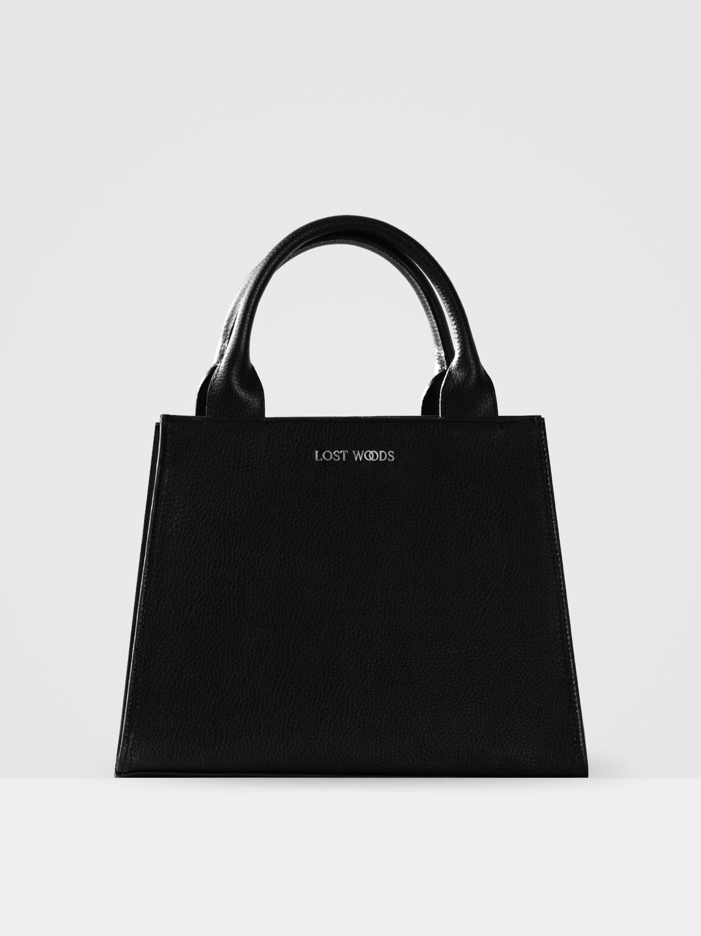 Ebony Structured Tote Bag in Black & Silver