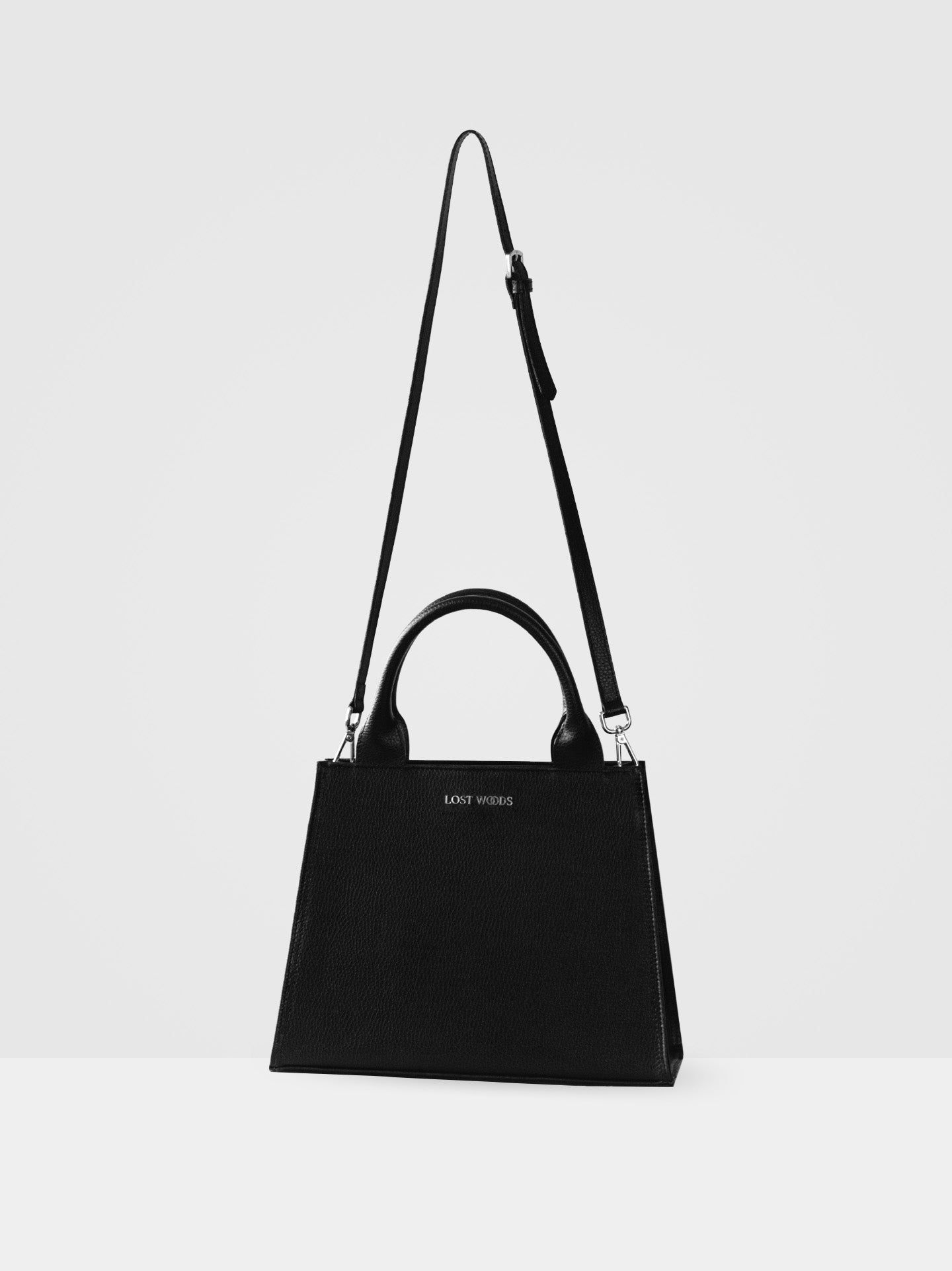 Ebony Tote Bag - Black MIRUM® & Silver Hardware