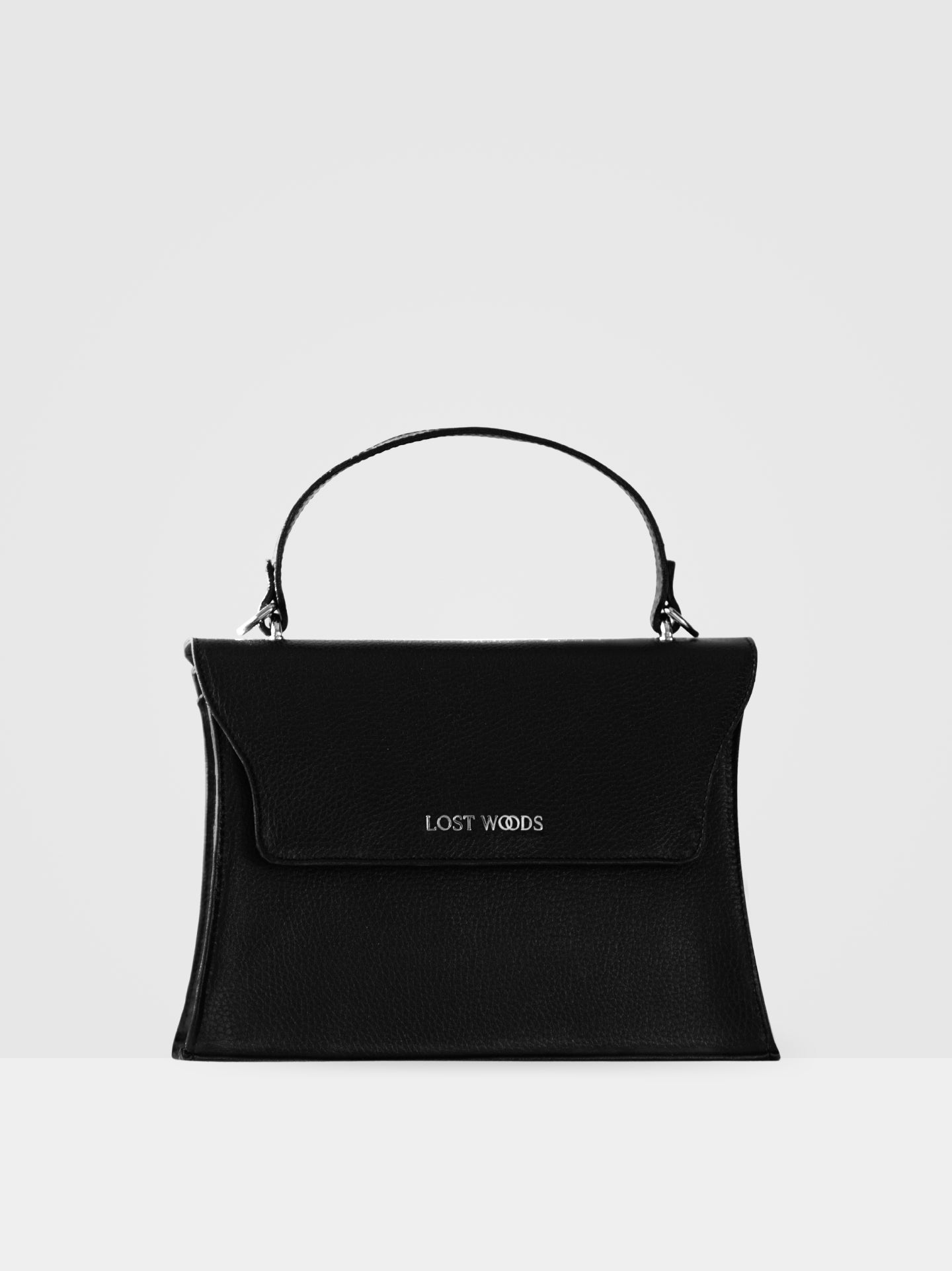 Ivy Top Handle Bag in Black & Silver