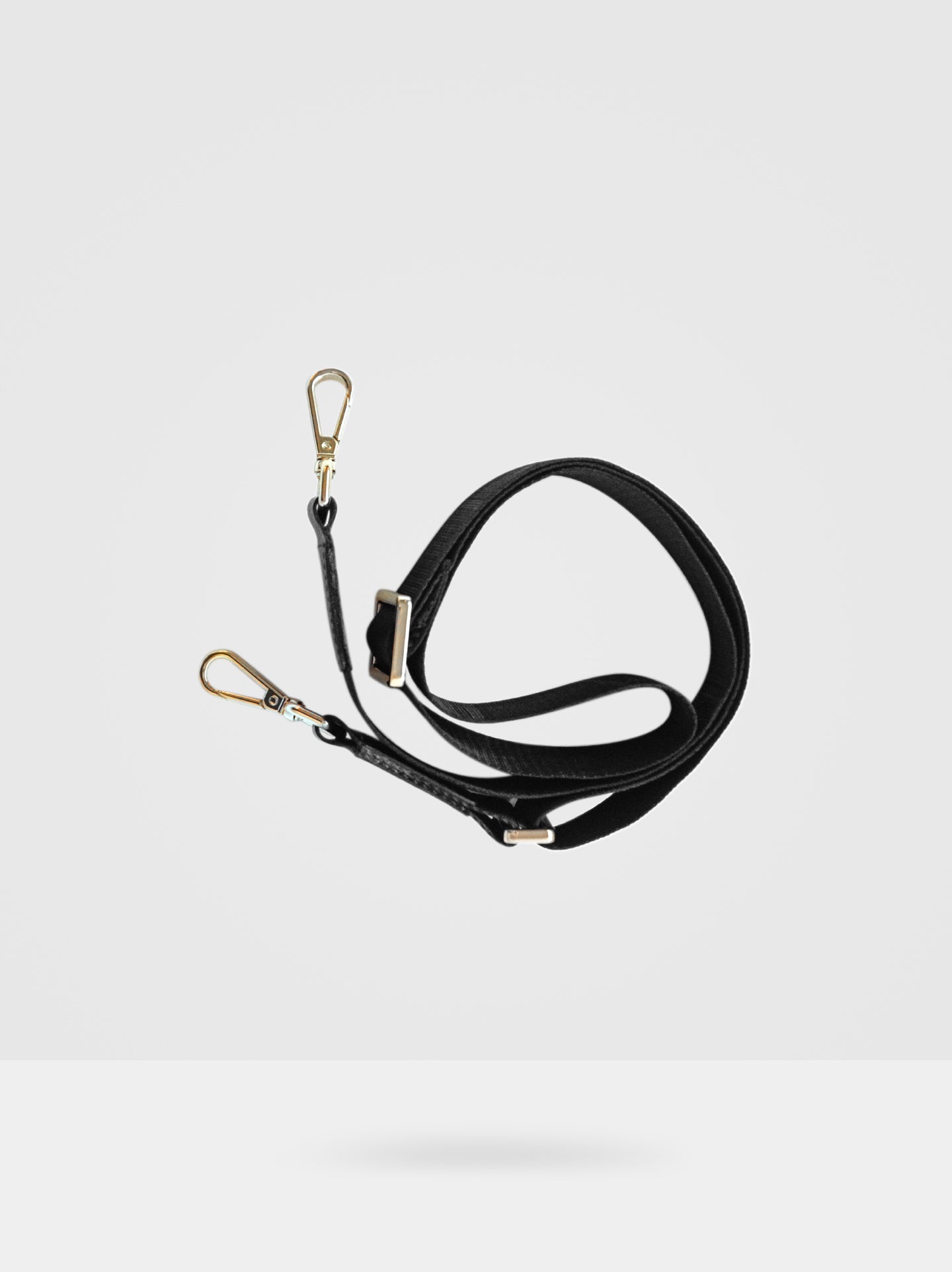 Thick Bag Strap - Black Recycled Polyester & Gold Hardware