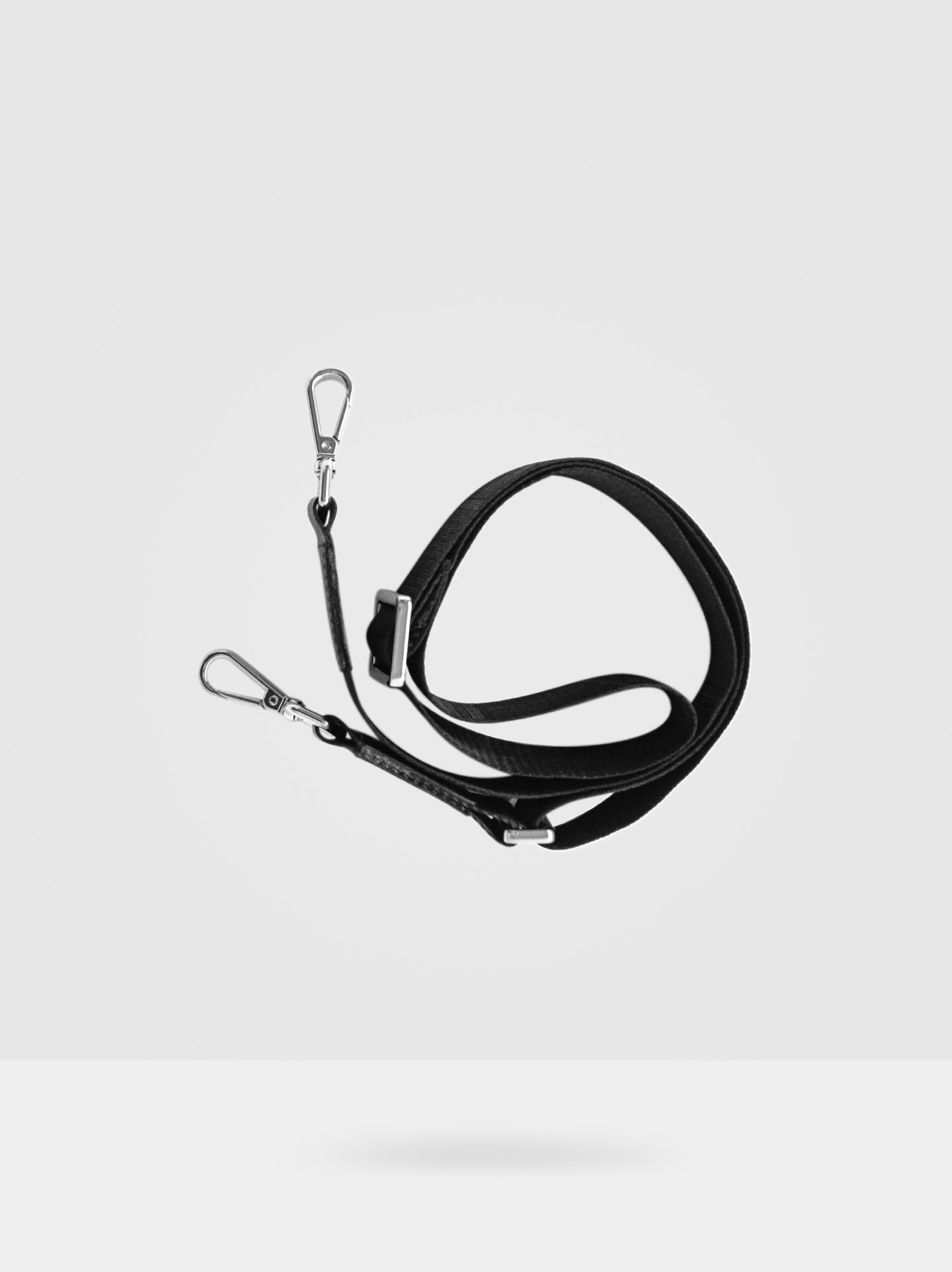 Thick Bag Strap - Black Recycled Polyester & Silver Hardware