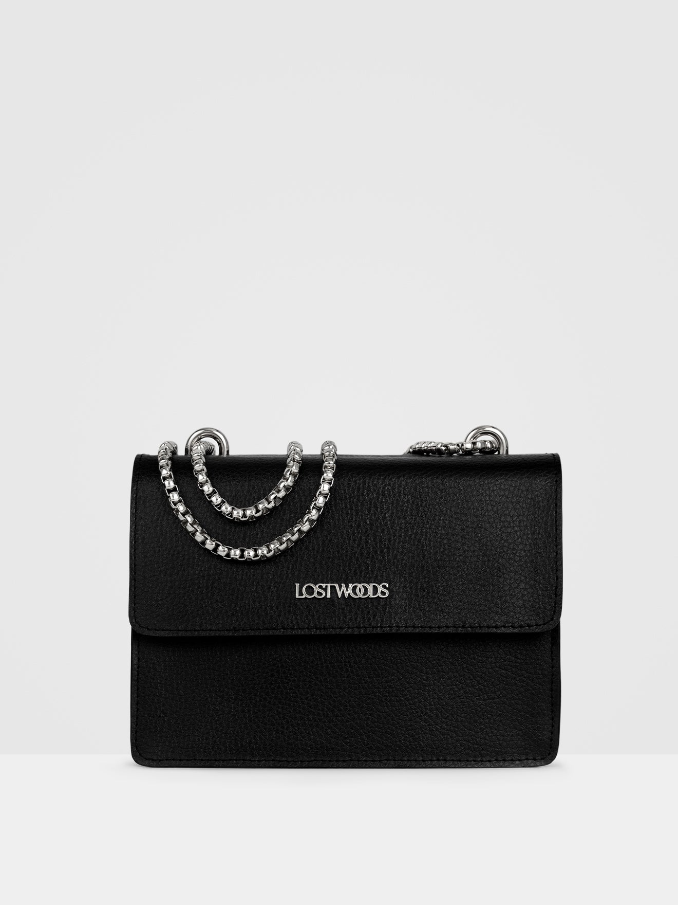 Willow Chain Bag in Black & Silver