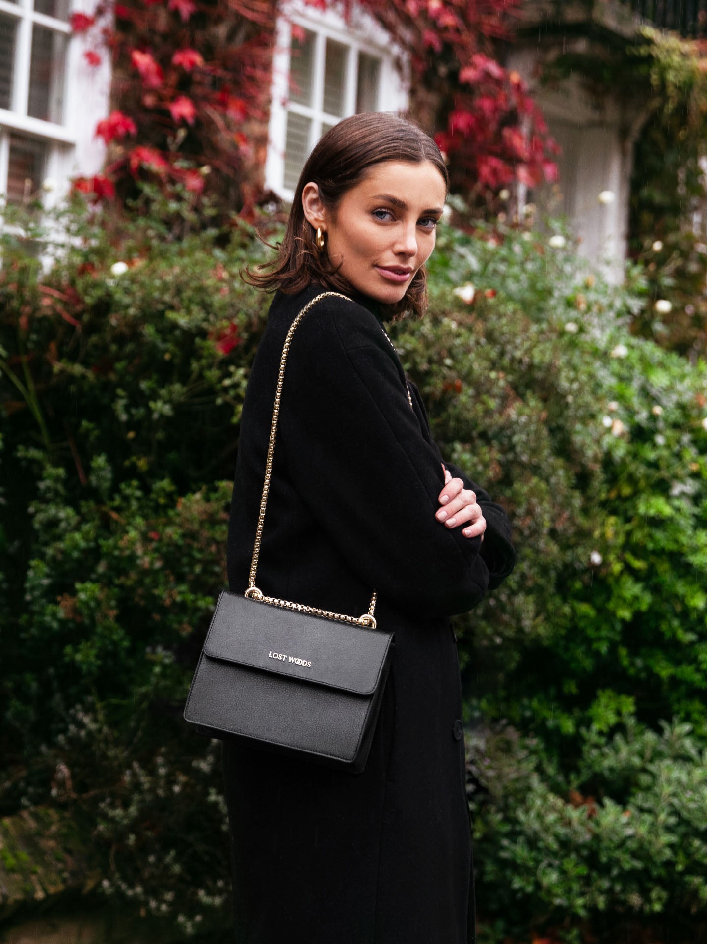 Willow Chain Bag in Black & Gold