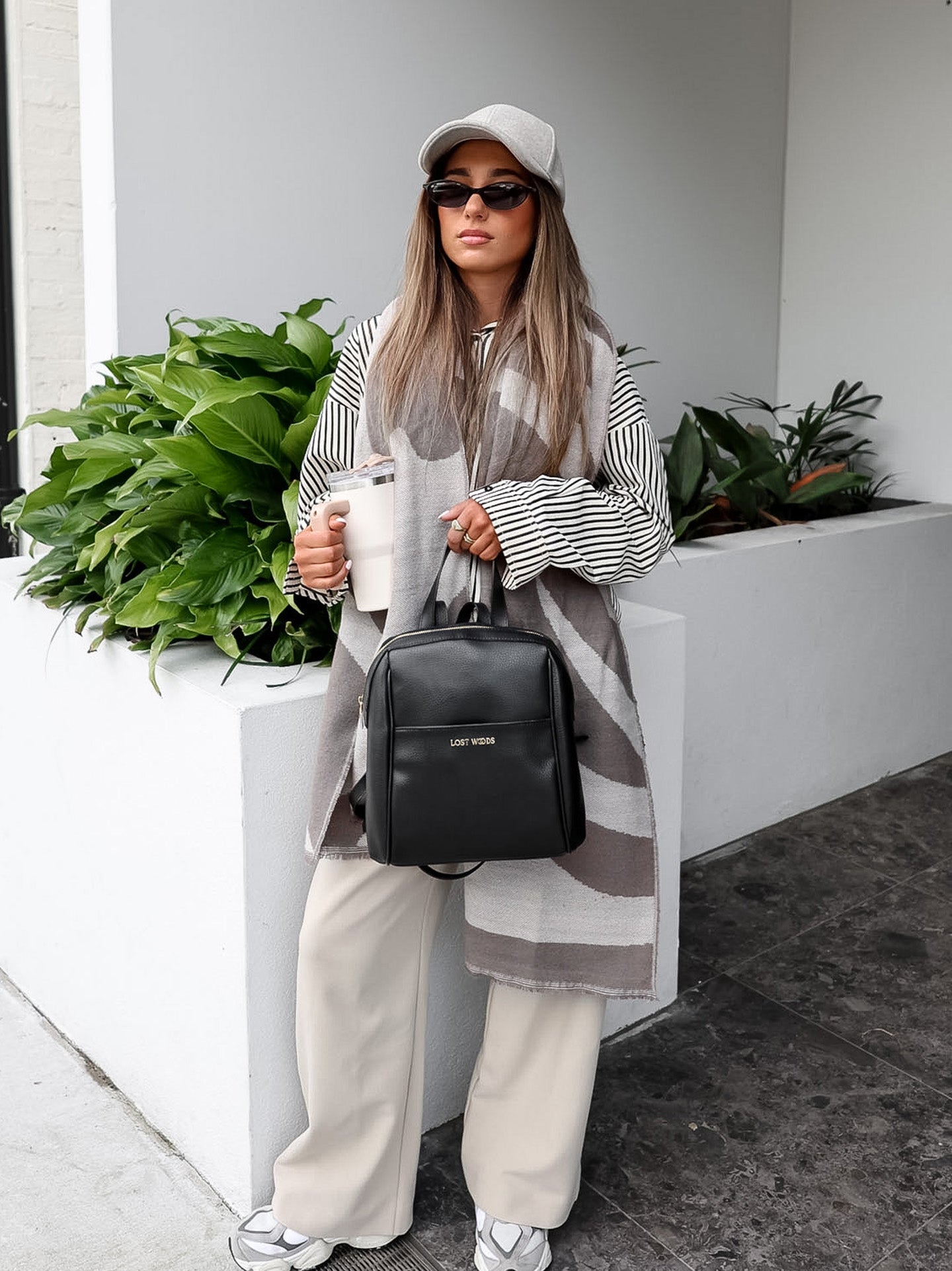 Hazel Backpack - Black MIRUM® & Gold Hardware