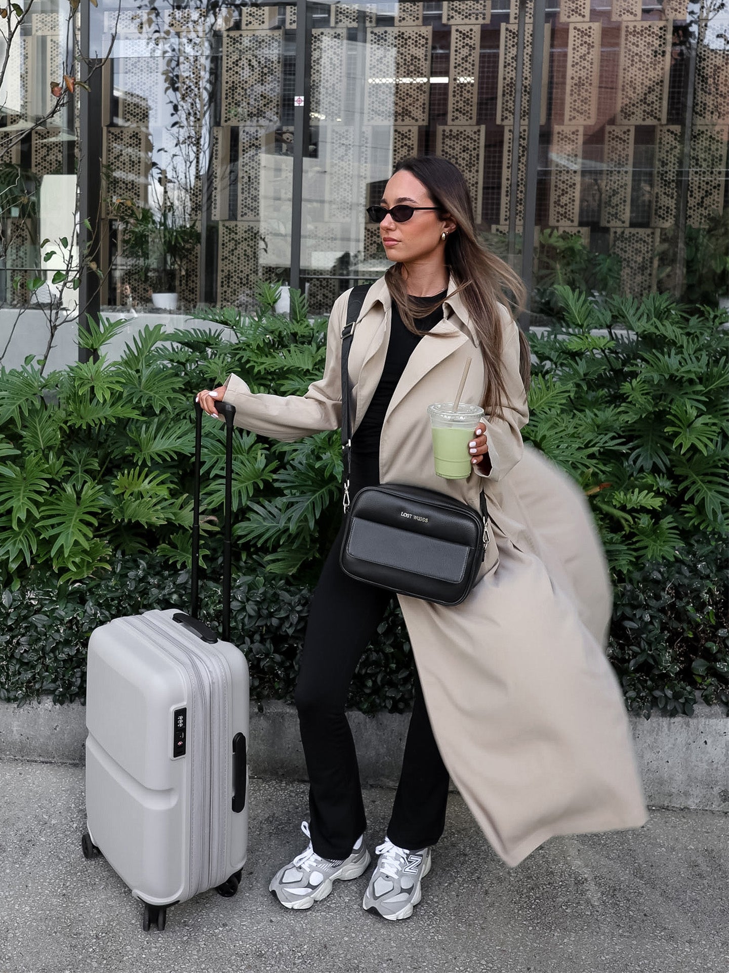 Aspen Large Crossbody Bag in Black & Silver