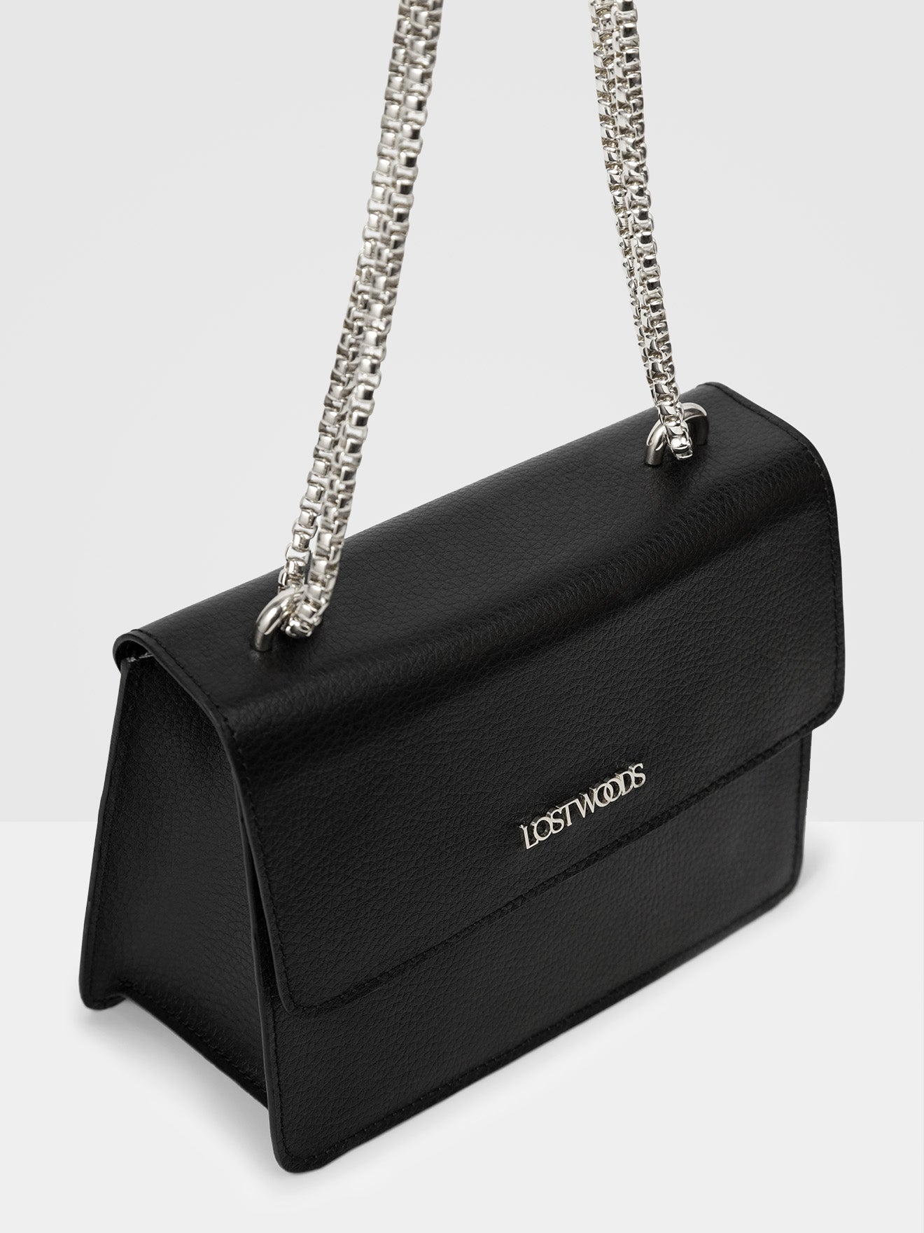 Willow Chain Bag in Black & Silver