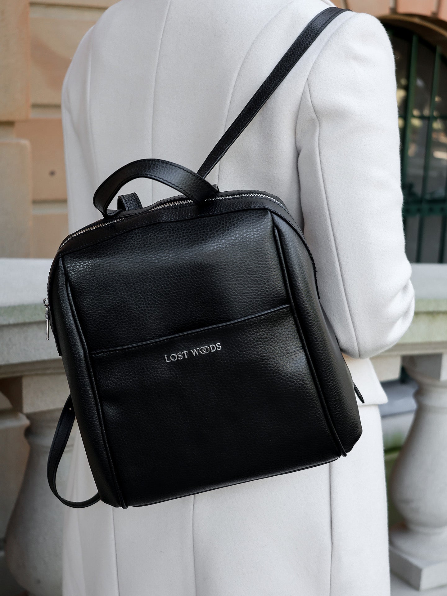 Hazel Backpack - Black MIRUM® & Silver Hardware