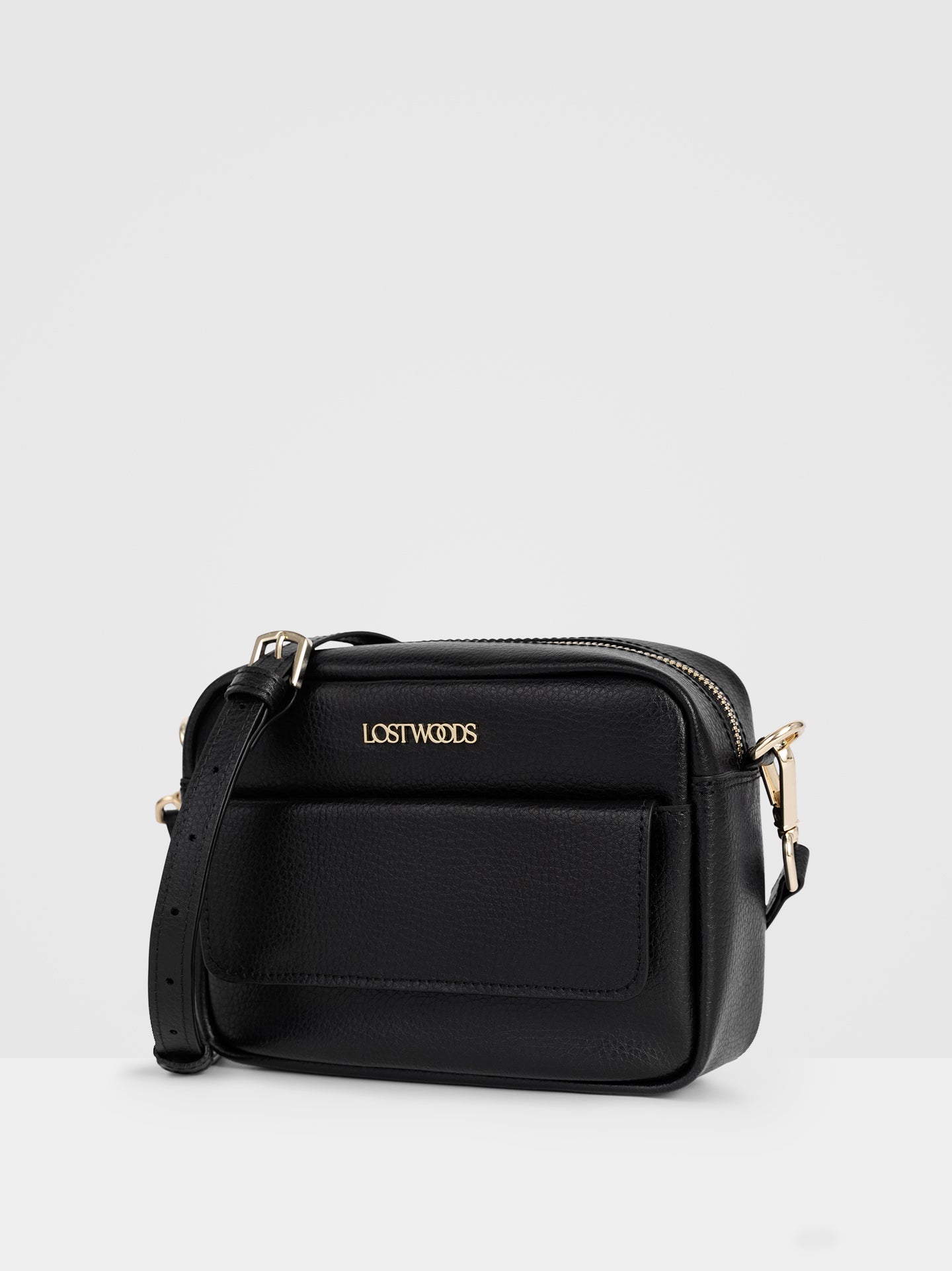 Aster Crossbody Bag in Black & Gold