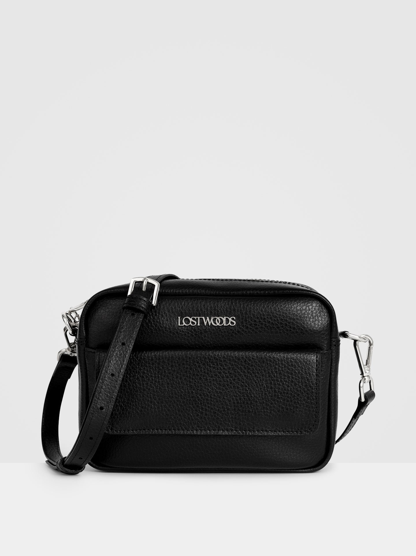 Aster Crossbody Bag in Black & Silver