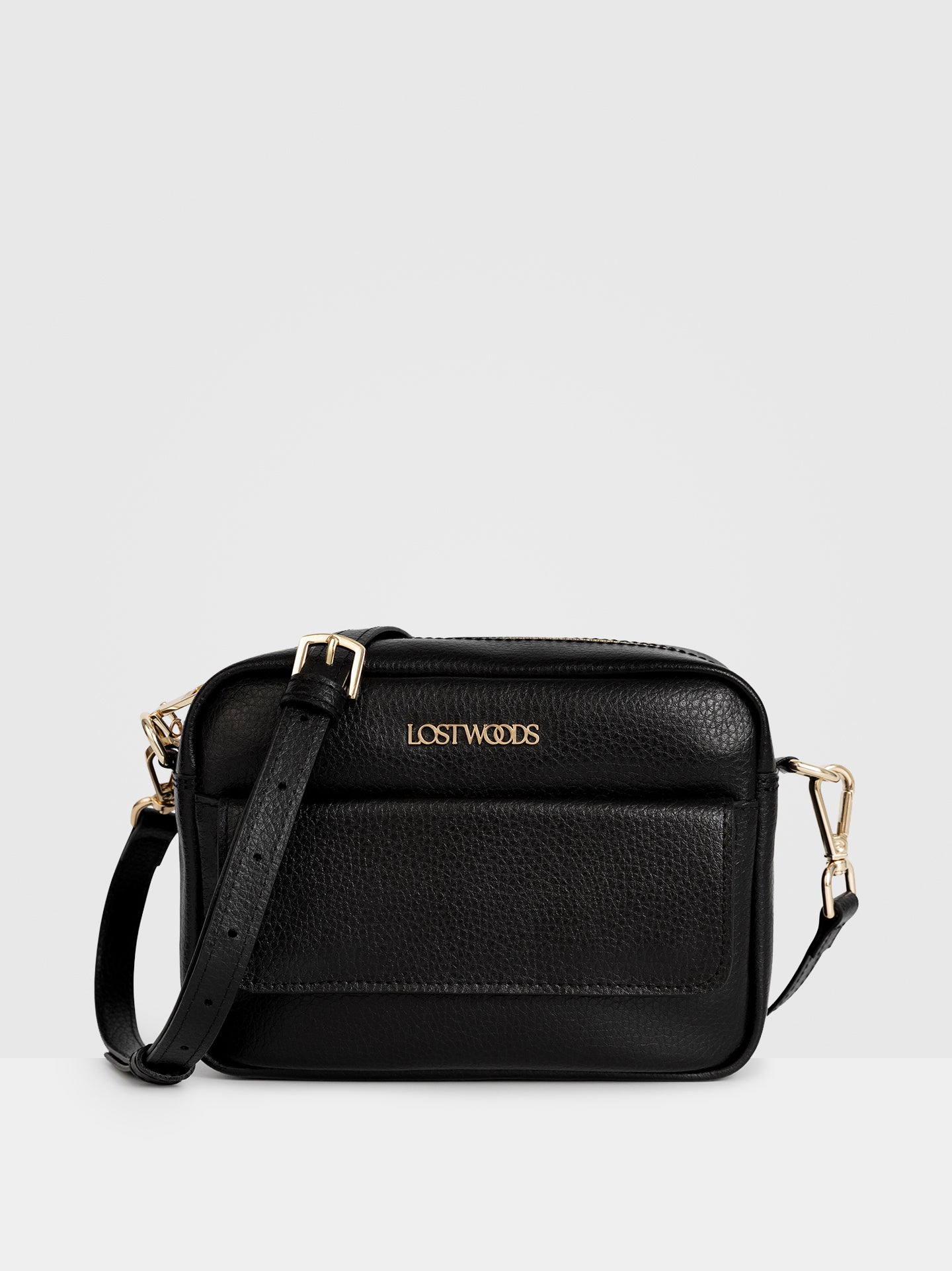 Aster Crossbody Bag in Black & Gold