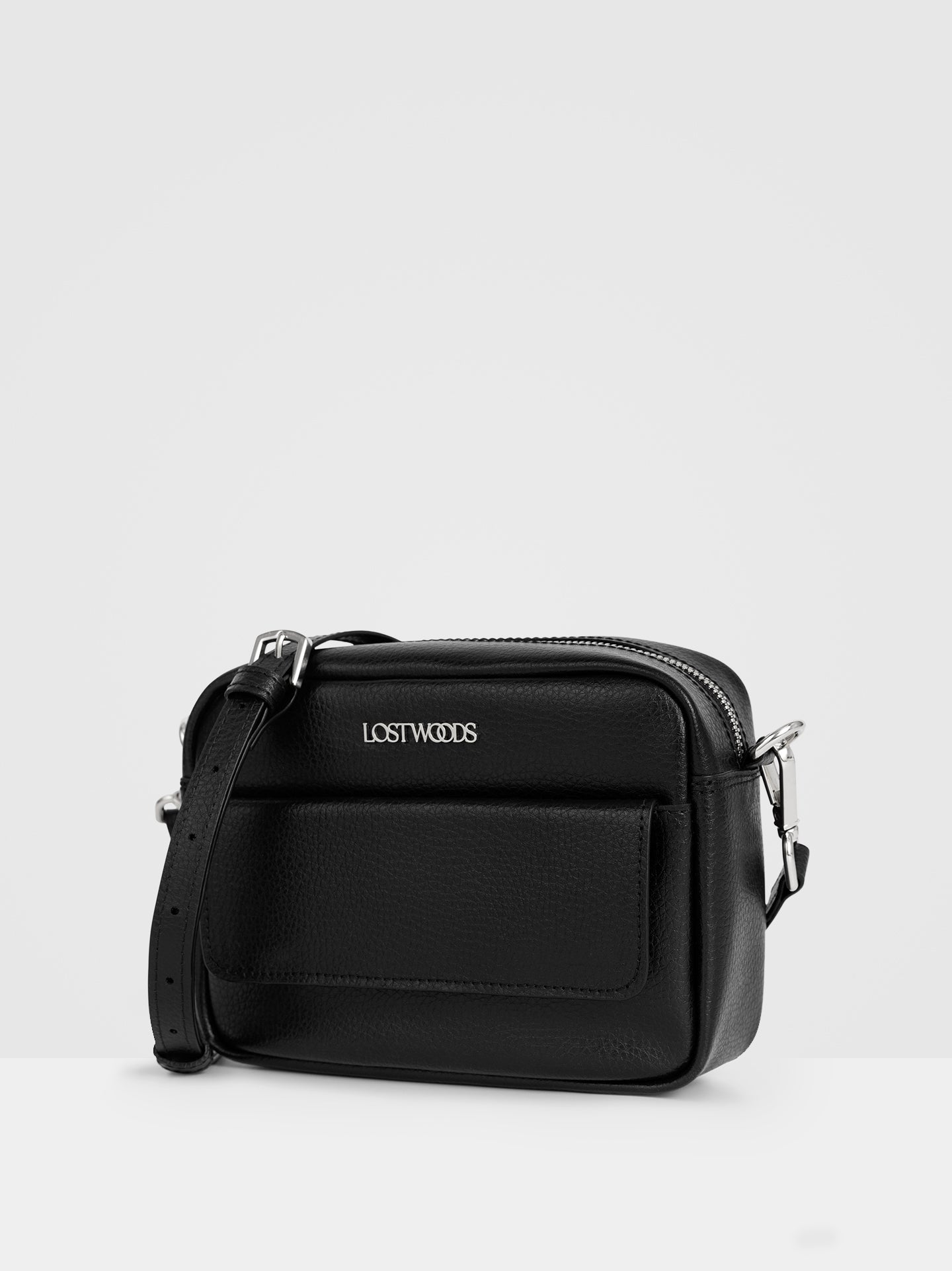 Aster Crossbody Bag in Black & Silver