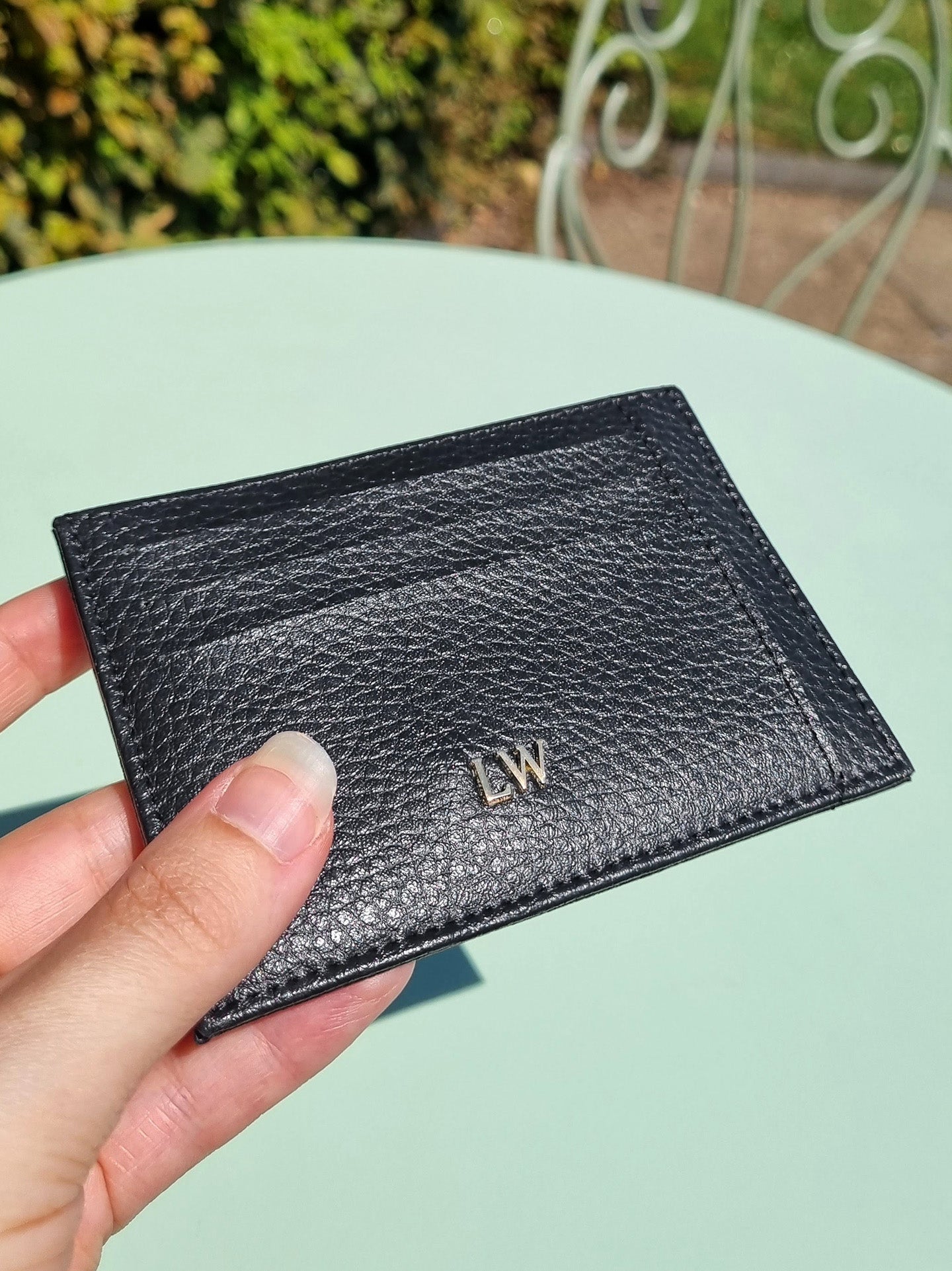 Ash Card Wallet in Black & Gold