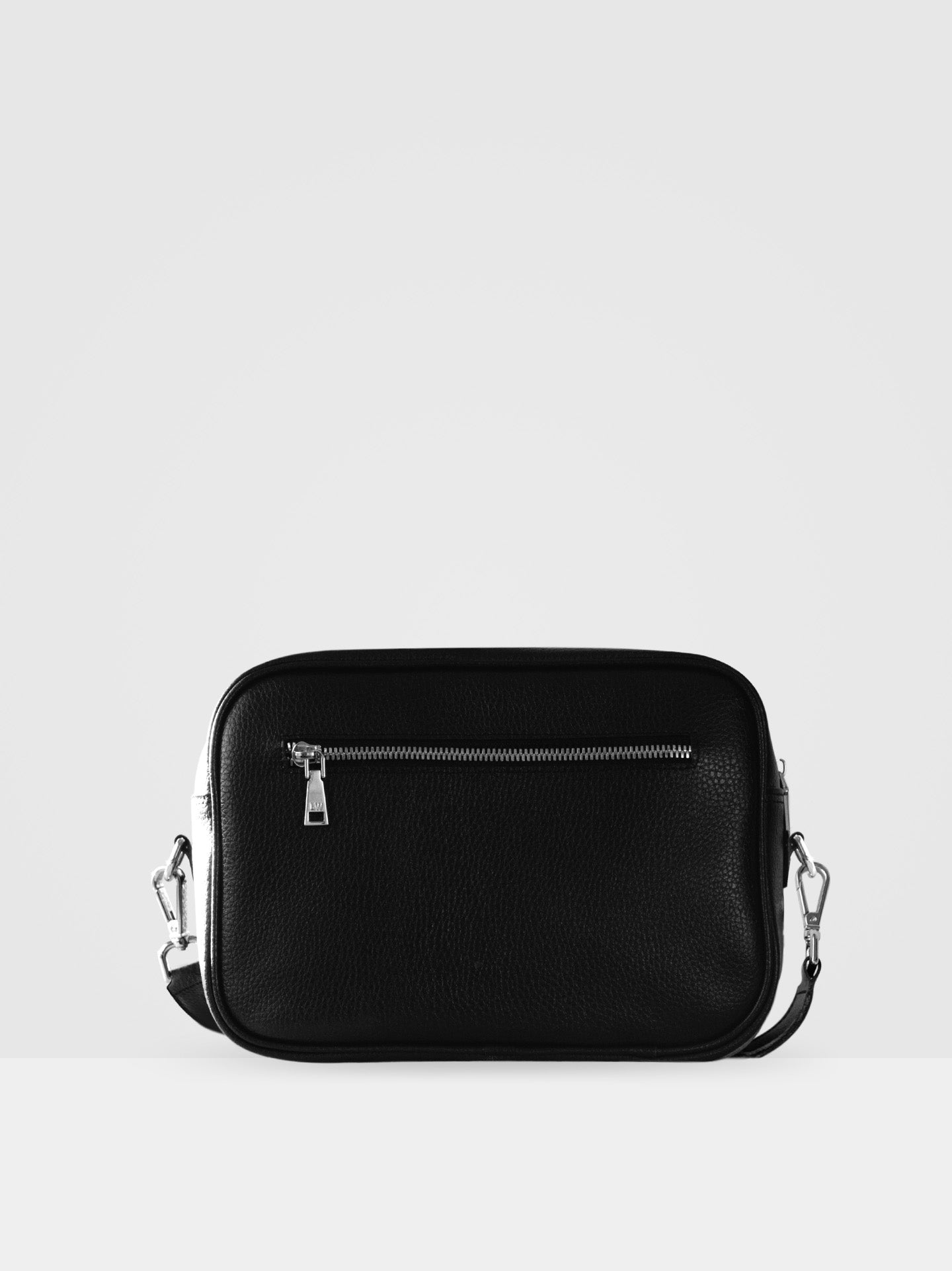 Aspen Wide Strap Crossbody Bag in Black & Silver