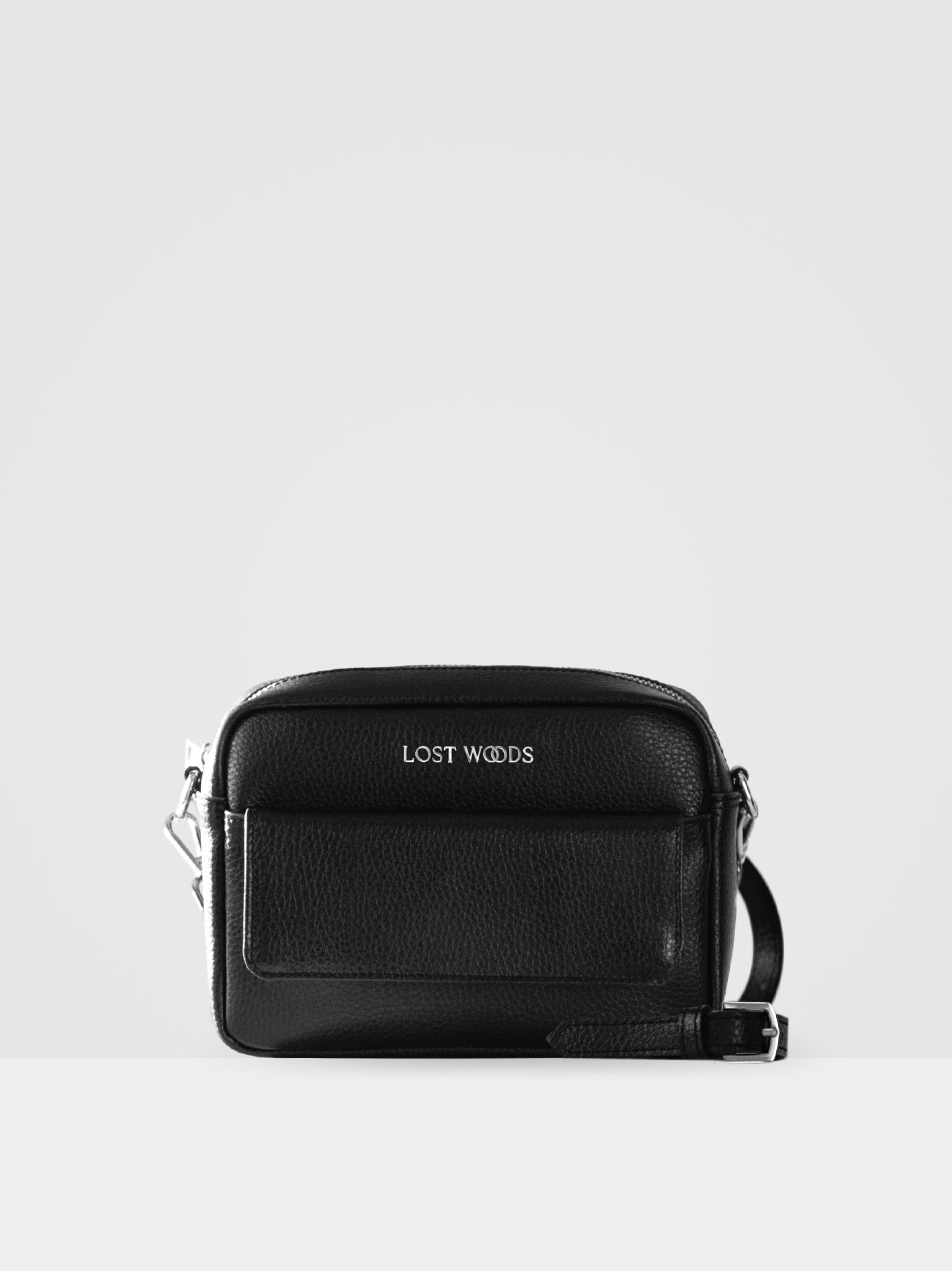 Aster Crossbody Bag in Black & Silver
