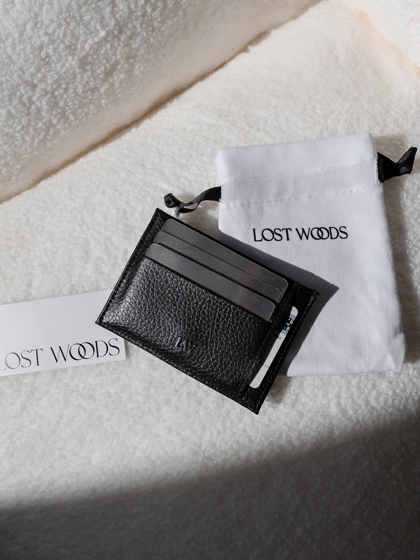 Ash Card Wallet in Black & Silver