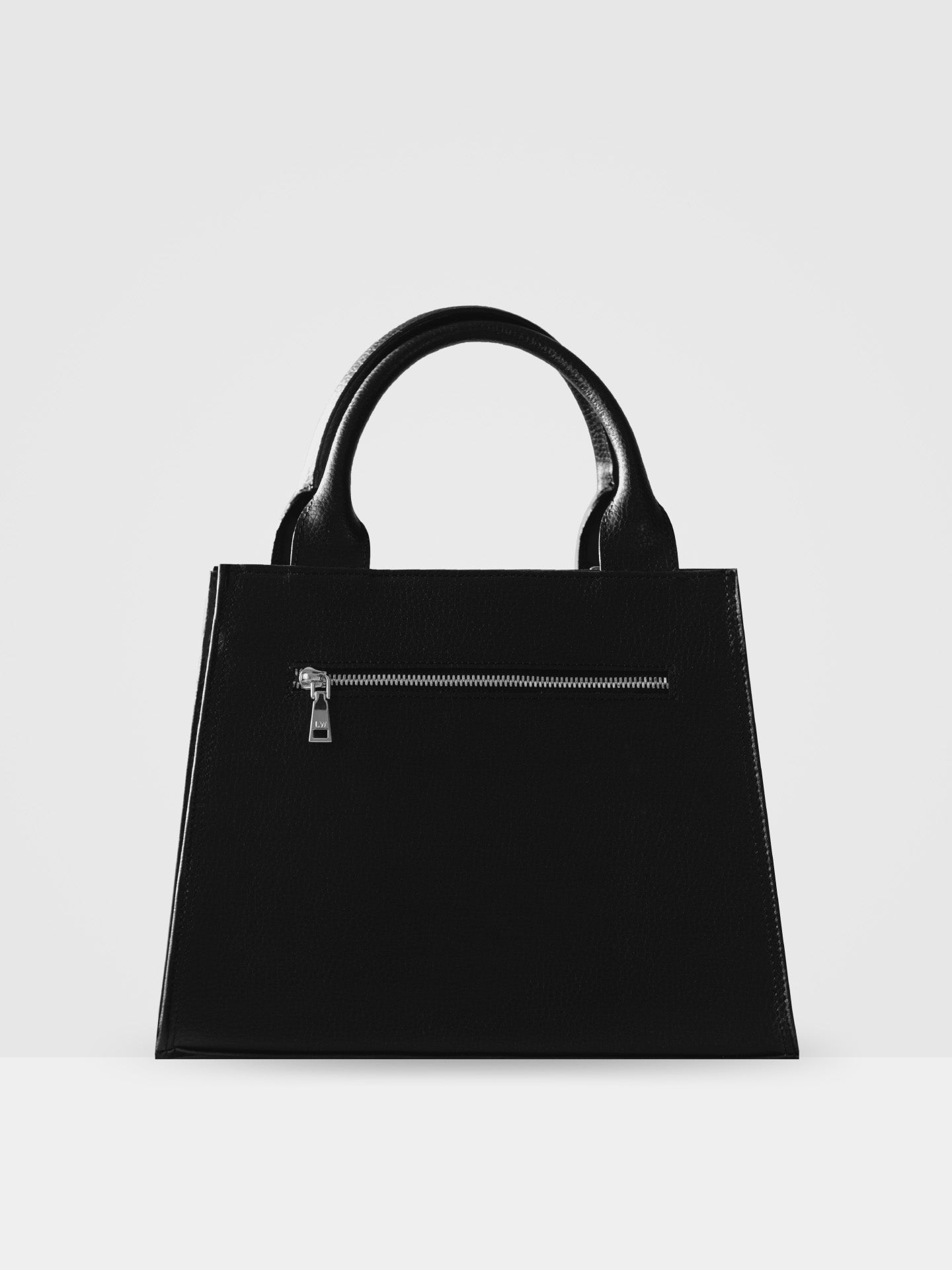 Ebony Structured Tote Bag in Black & Silver