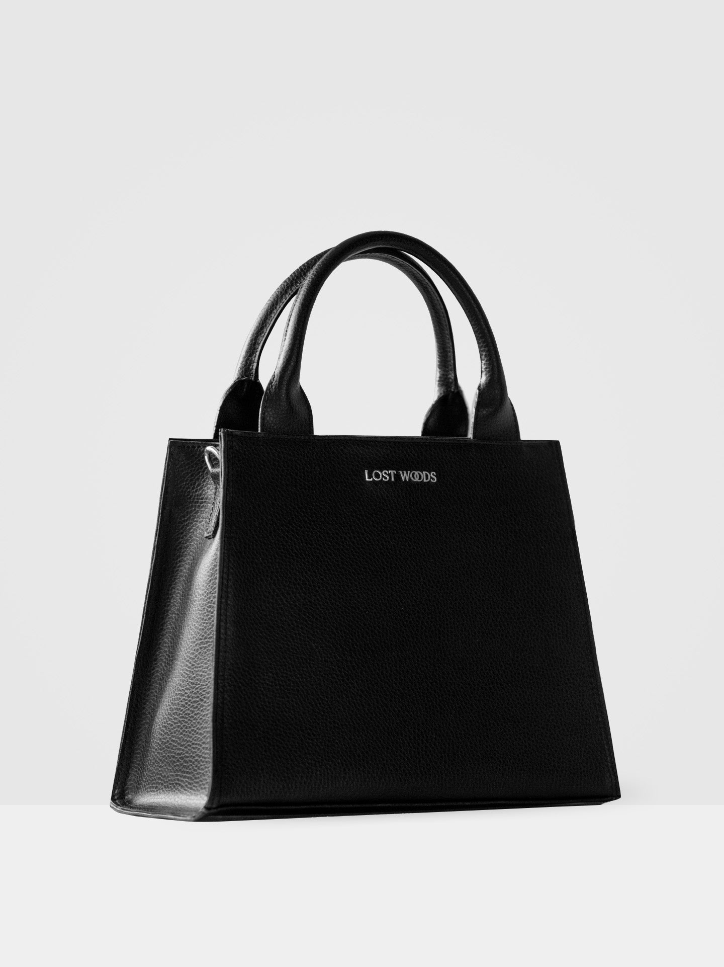 Ebony Structured Tote Bag in Black & Silver