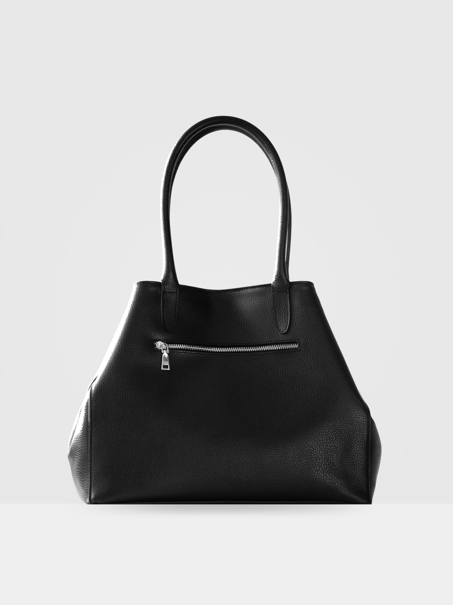 Fleur Slouch Tote Bag in Black & Silver