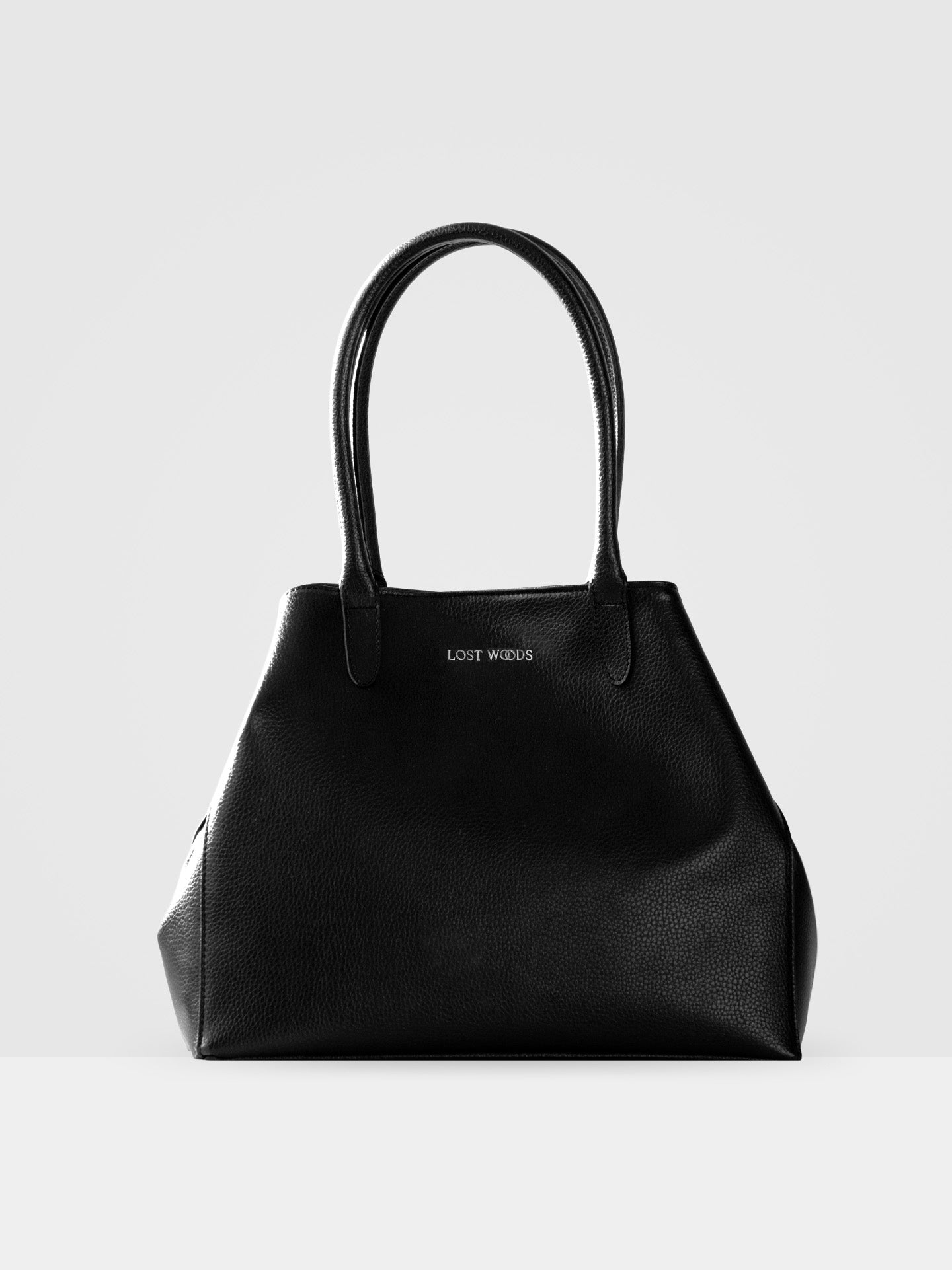 Fleur Slouch Tote Bag in Black & Silver