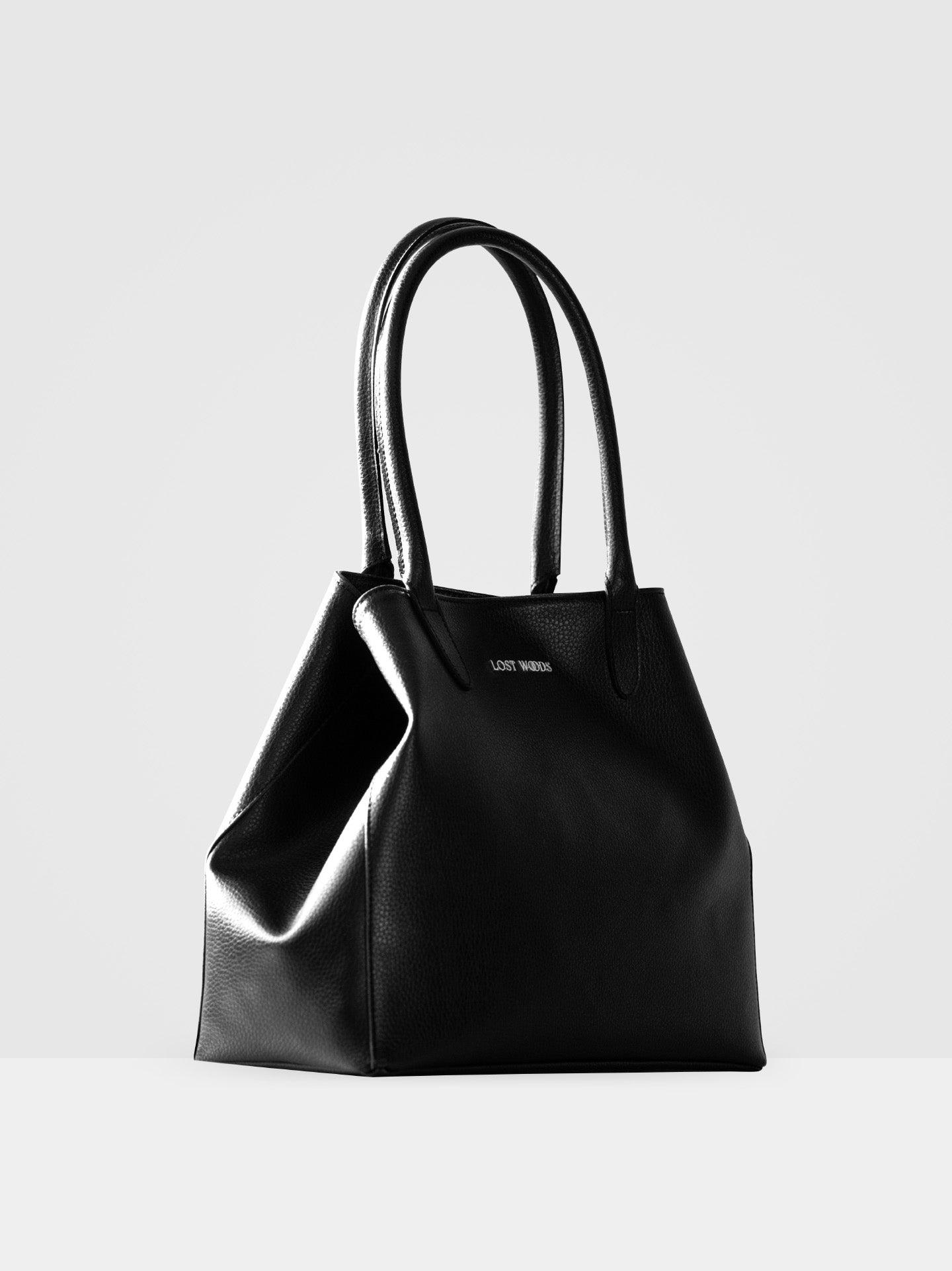 Fleur Slouch Tote Bag in Black & Silver