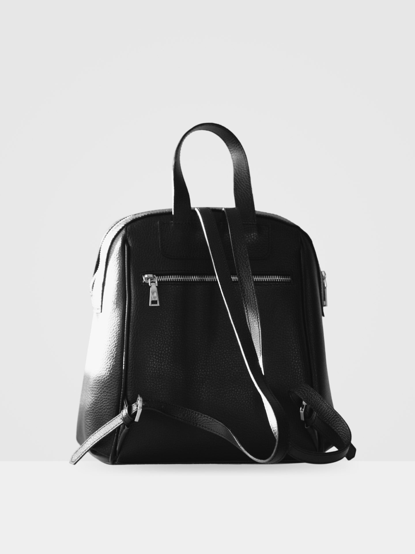 Hazel Soft Backpack in Black & Silver