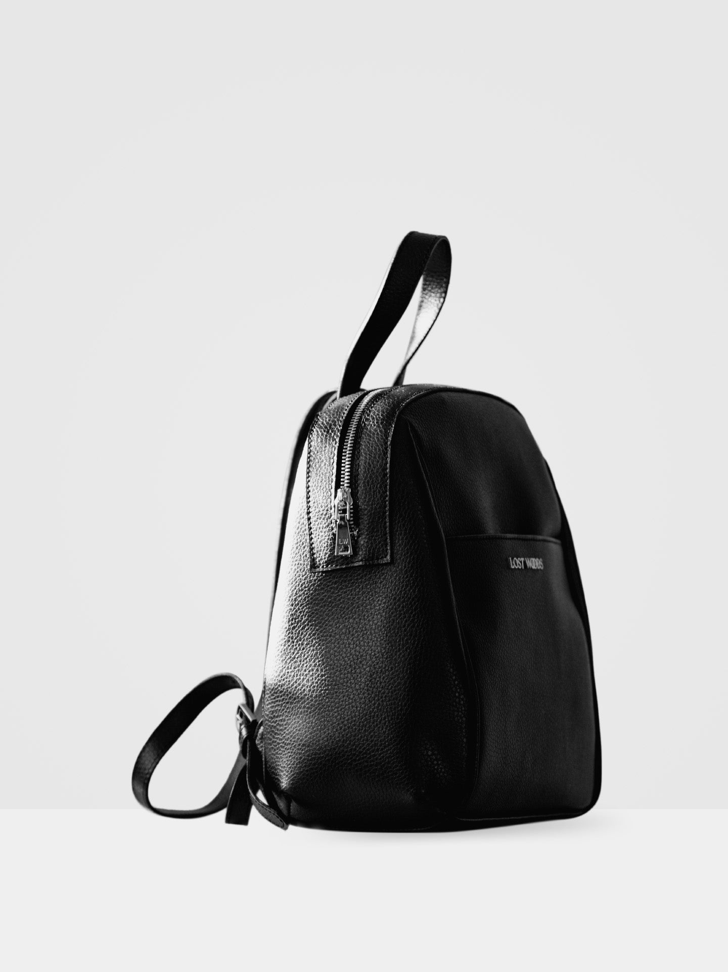 Hazel Slouch Backpack in Black & Silver