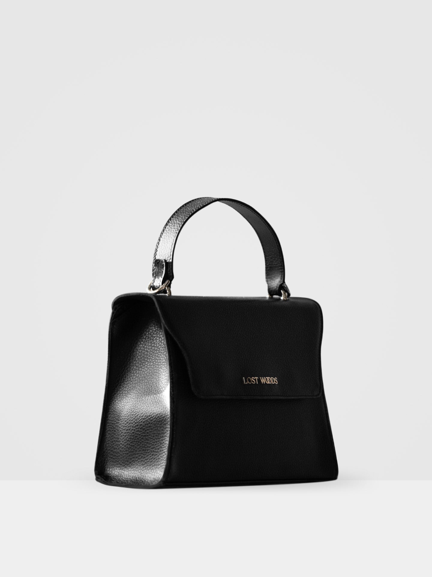 Ivy Top Handle Bag in Black & Gold
