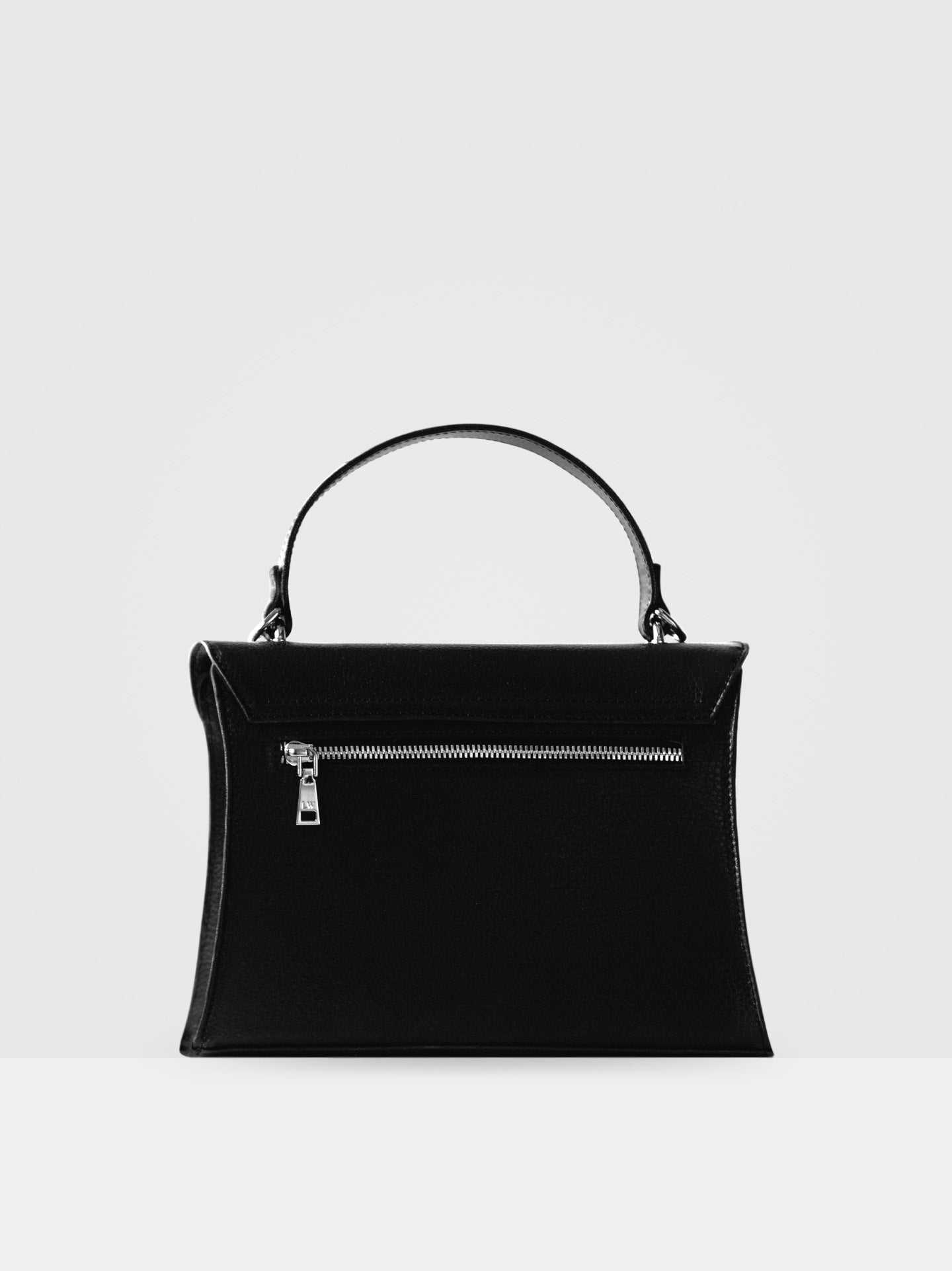 Ivy Top Handle Bag in Black & Silver