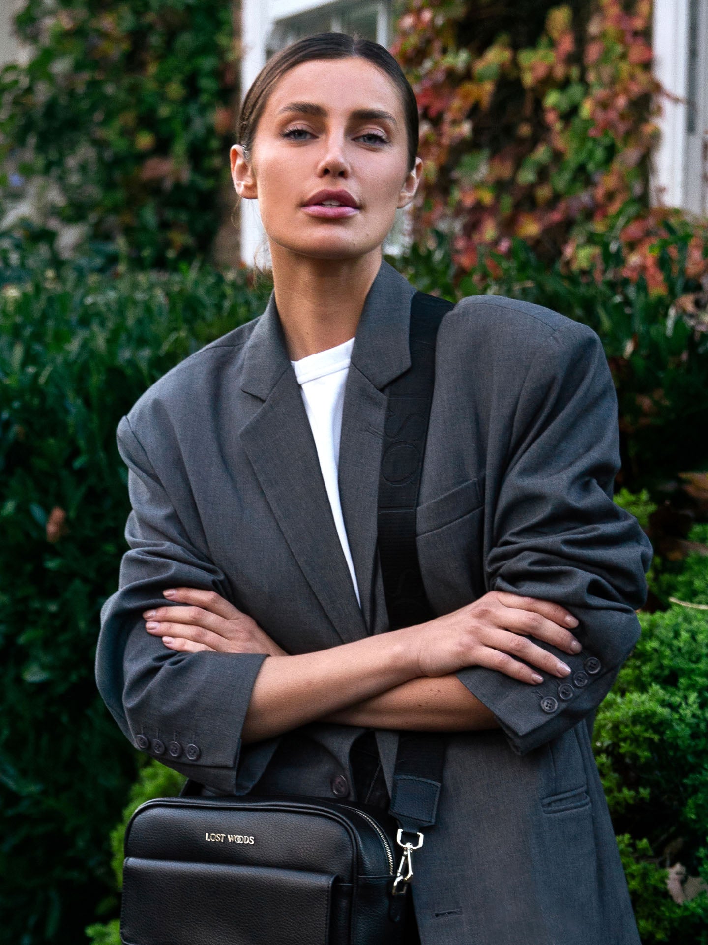 Black crossbody thick strap Clearance