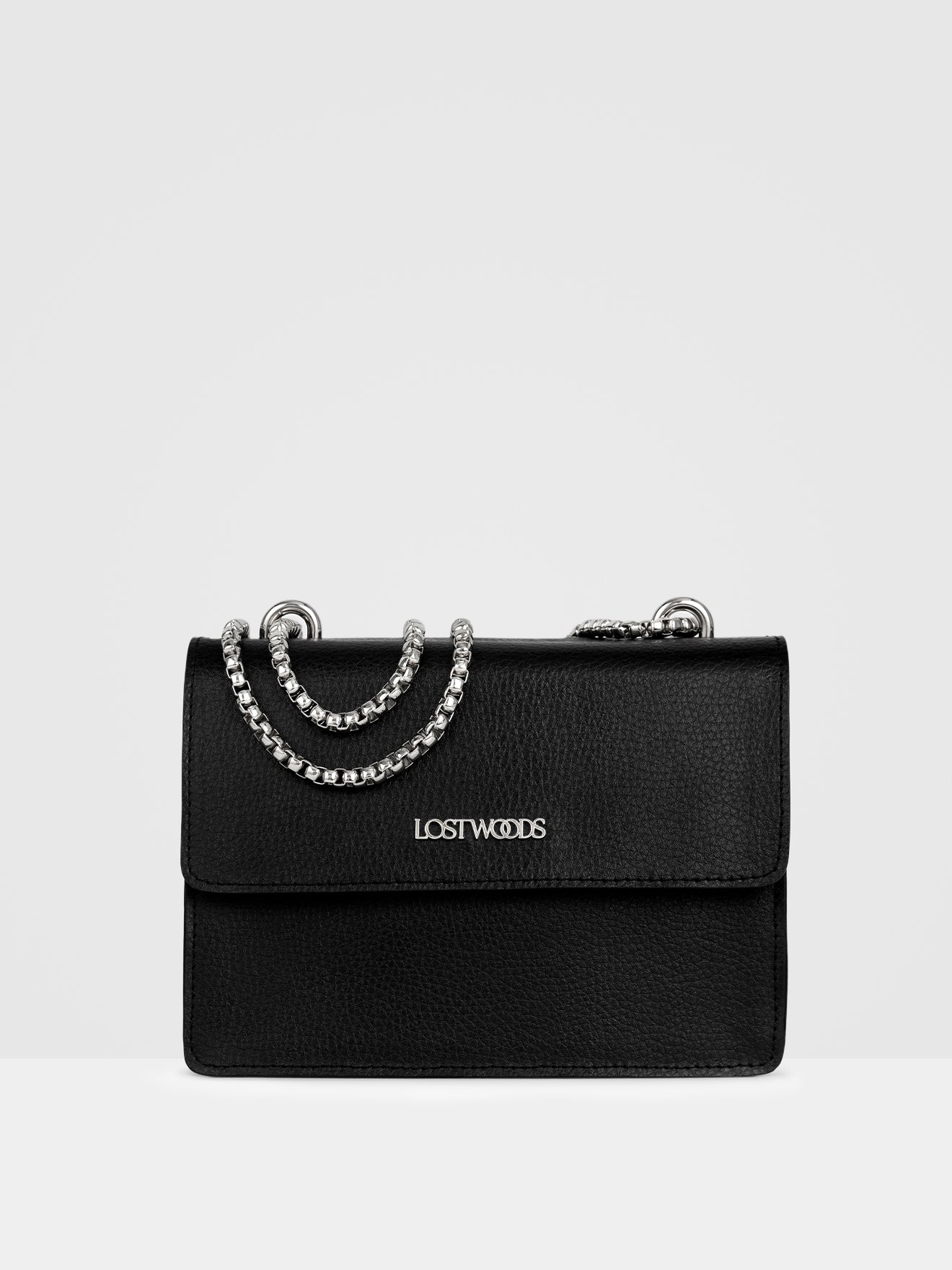 Willow Chain Bag in Black & Silver