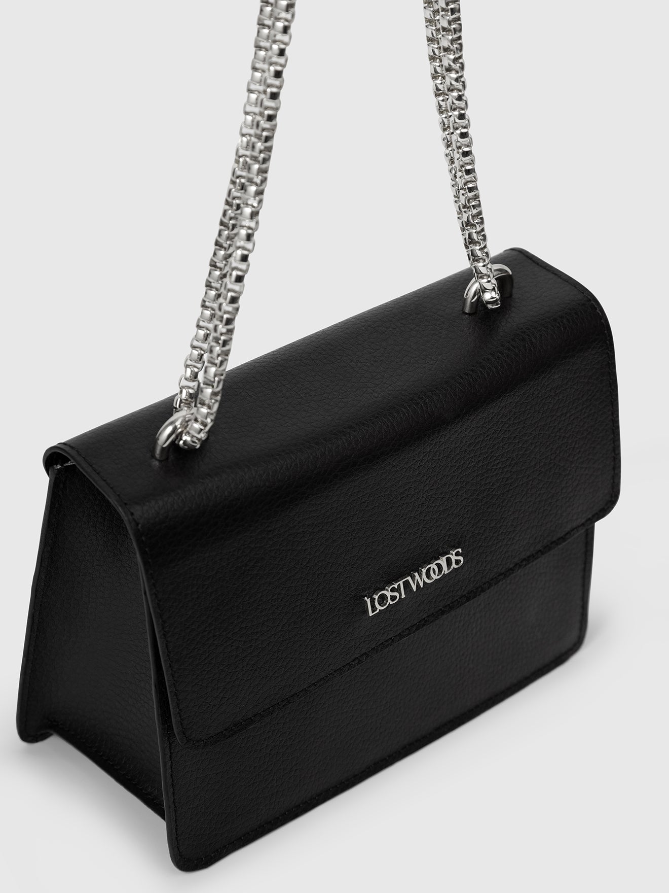 Willow Chain Bag in Black & Silver
