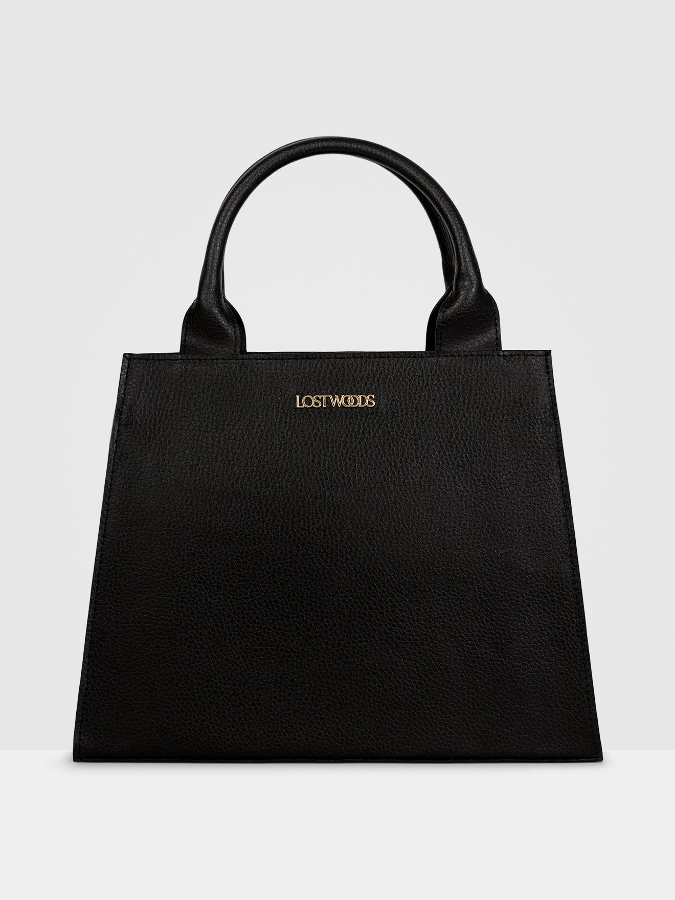 Ebony Structured Tote Bag in Black & Gold