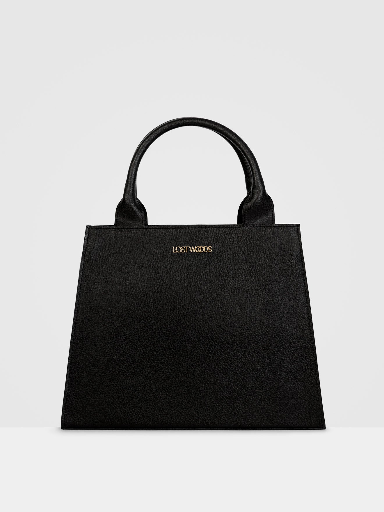 Ebony Structured Tote Bag in Black & Gold